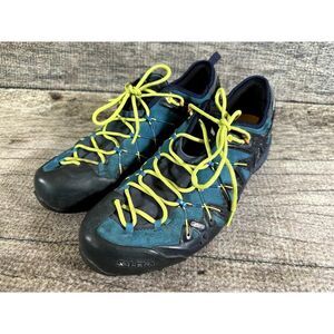 Salewa MS Wildfire Edge Blue Fluo Green Hiking Trail Shoes Mens Size 10 Low Top